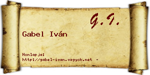 Gabel Iván névjegykártya