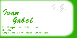 ivan gabel business card
